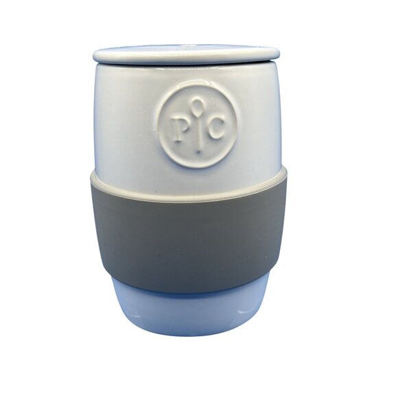 Pampered Chef NEW Ceramic Egg Cooker Lid Silicone Grip Fresh Fast Food On The Go - Picture 1 of 11